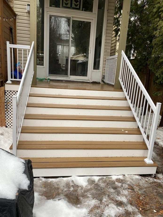 TimberTech composite deck with aluminum railings in East York