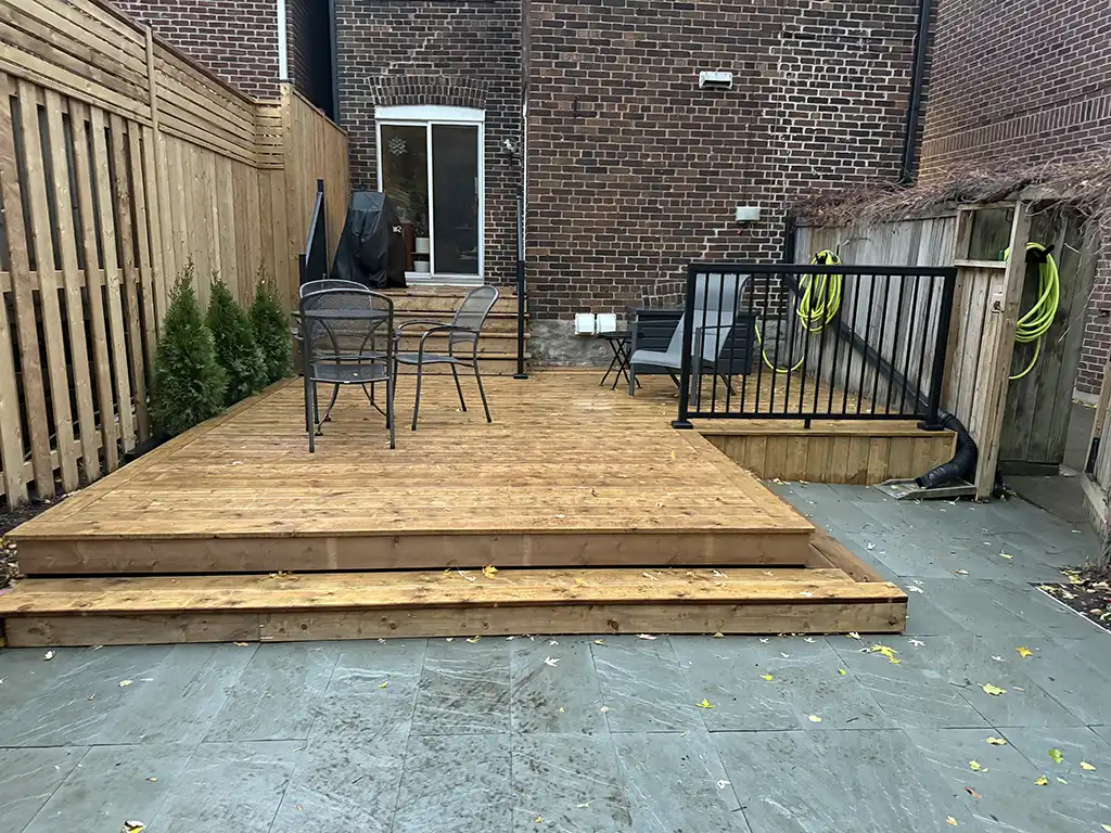 Hardscaping-img4 multi tiered deck with patio by Kerta Construction