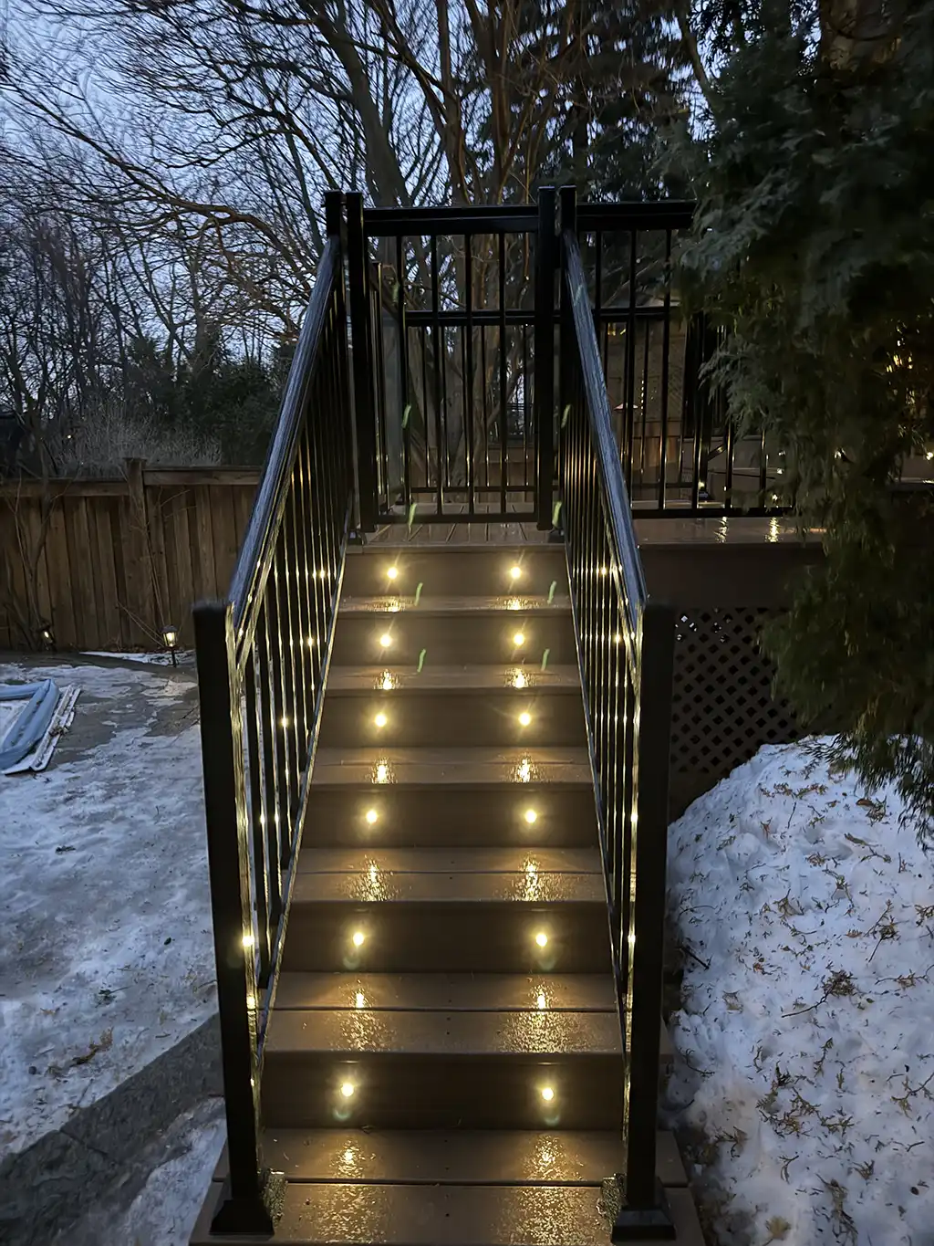 Landscape-Design-img4 front view of steps with lights by Kerta Construction