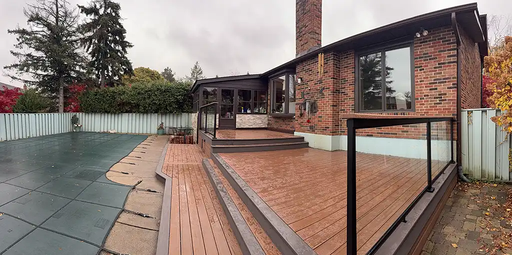 Portfolio-img-50 multi tiered deck by a pool built by Kerta Construction